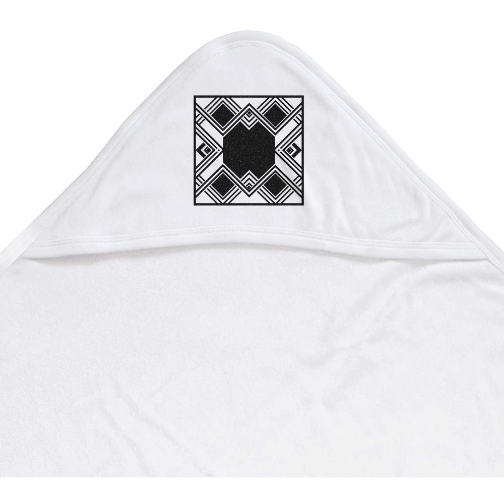 'Patterned Art Deco Square' Baby Hooded Towel (HT00020405)