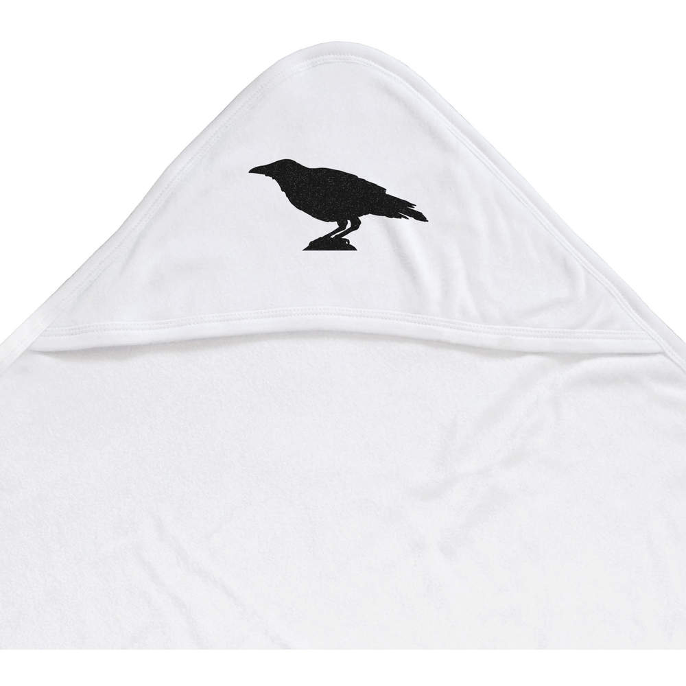'Perched Crow Silhouette' Baby Hooded Towel (HT00021767)
