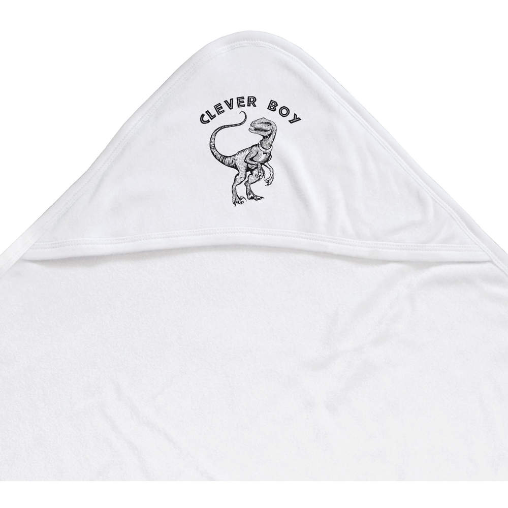 'Clever Boy Dinosaur' Baby Hooded Towel (HT00021954)