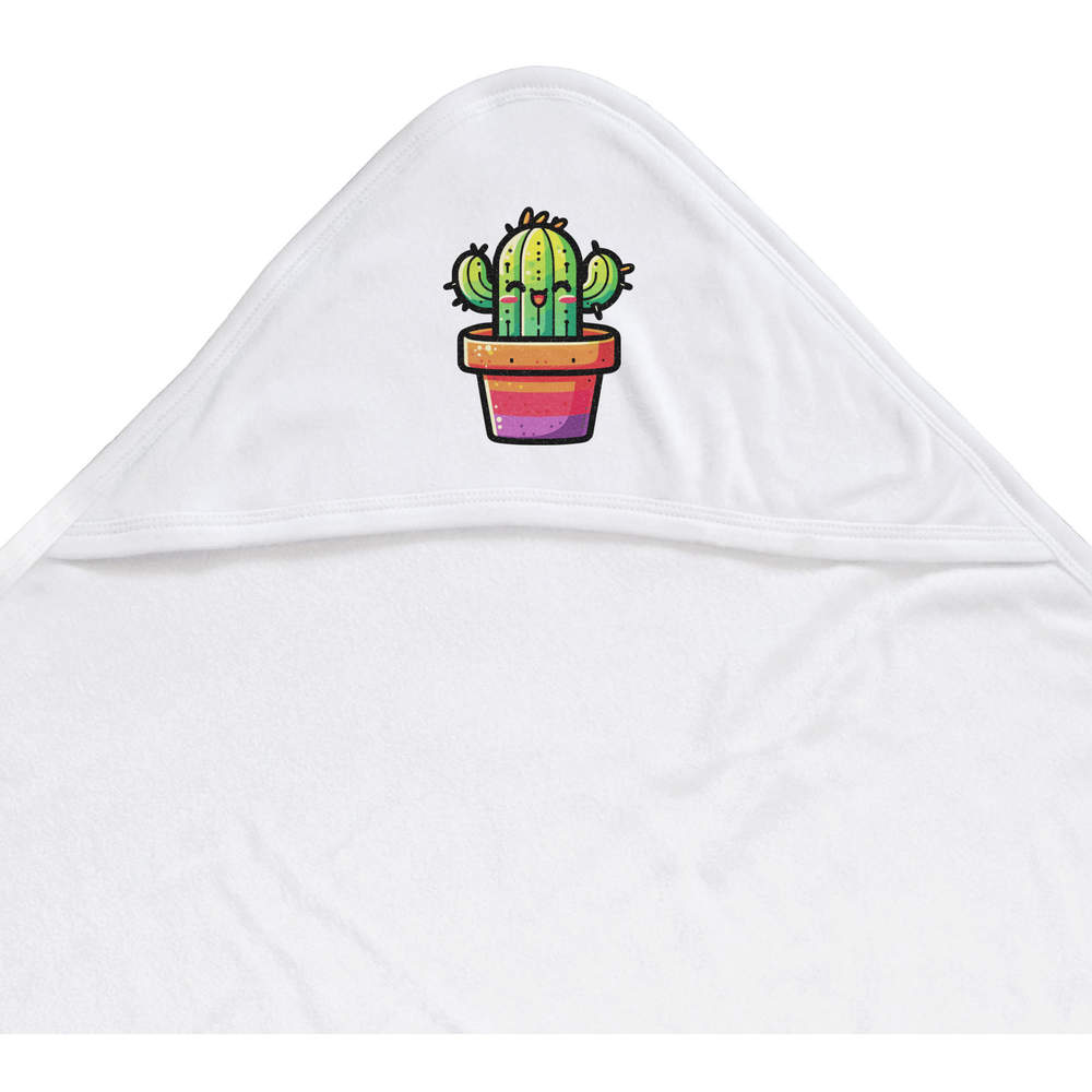 'Cute Kawaii Cactus' Baby Hooded Towel (HT00029978)