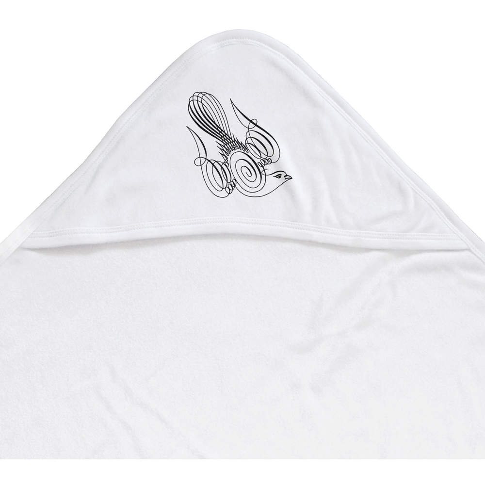 'Calligraphy Dove' Baby Hooded Towel (HT00030774)