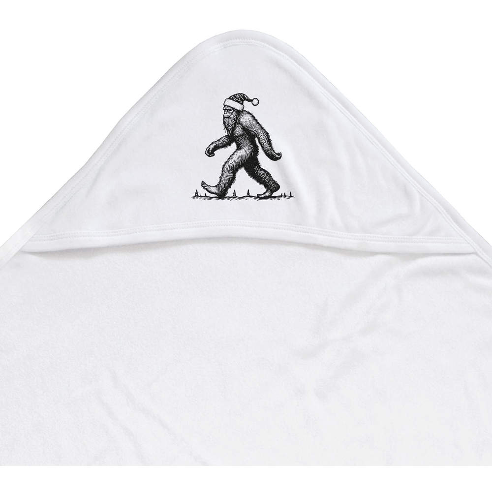 'Bigfoot Wearing Santa Hat' Baby Hooded Towel (HT00032202)