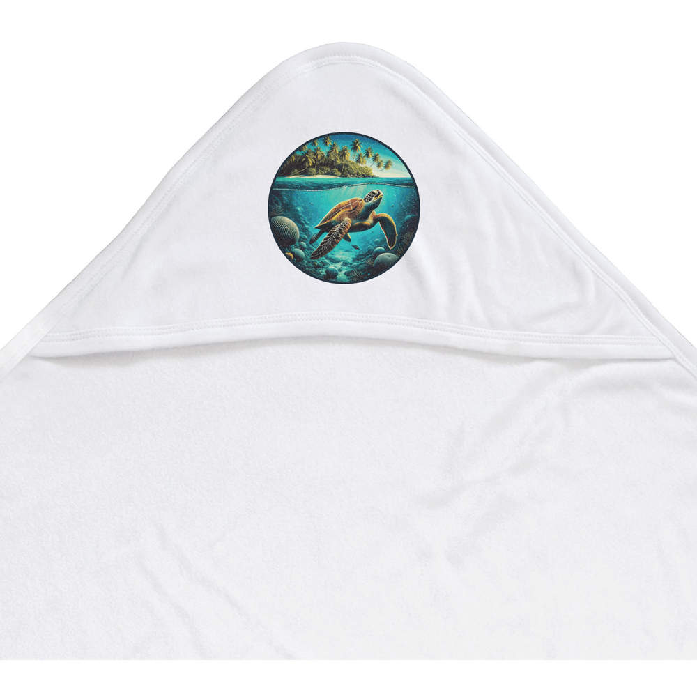 'Tropical Island Turtle' Baby Hooded Towel (HT00032936)