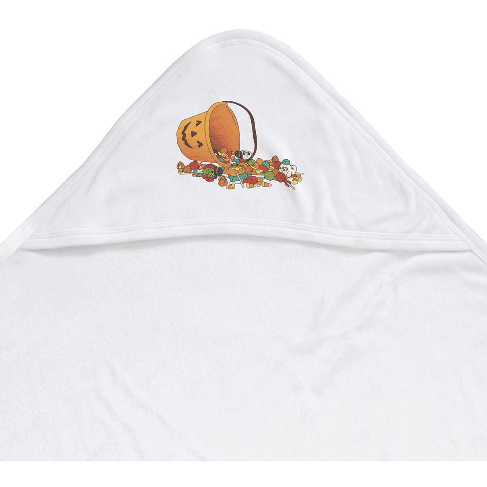 'Trick Or Treat Candy Bucket' Baby Hooded Towel (HT00035800)