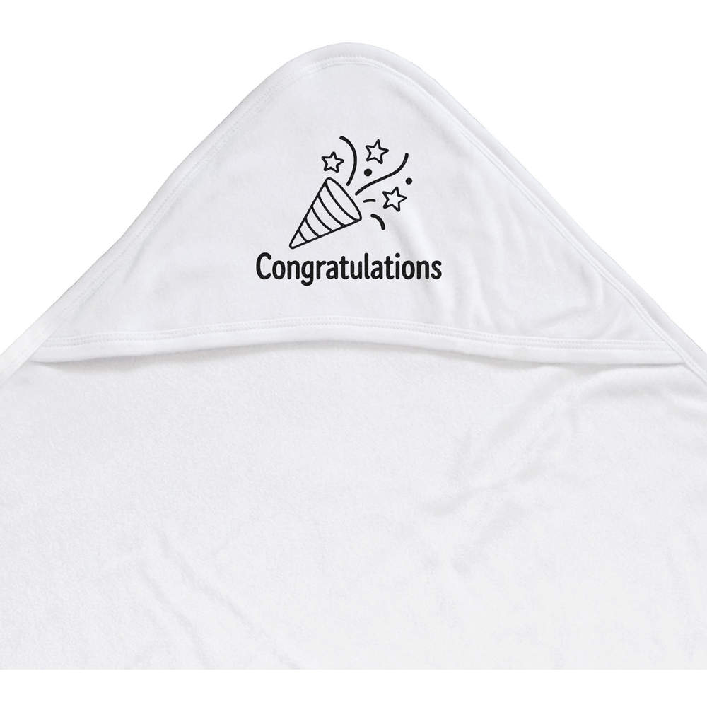 'Congratulations Party Popper' Baby Hooded Towel (HT00035903)
