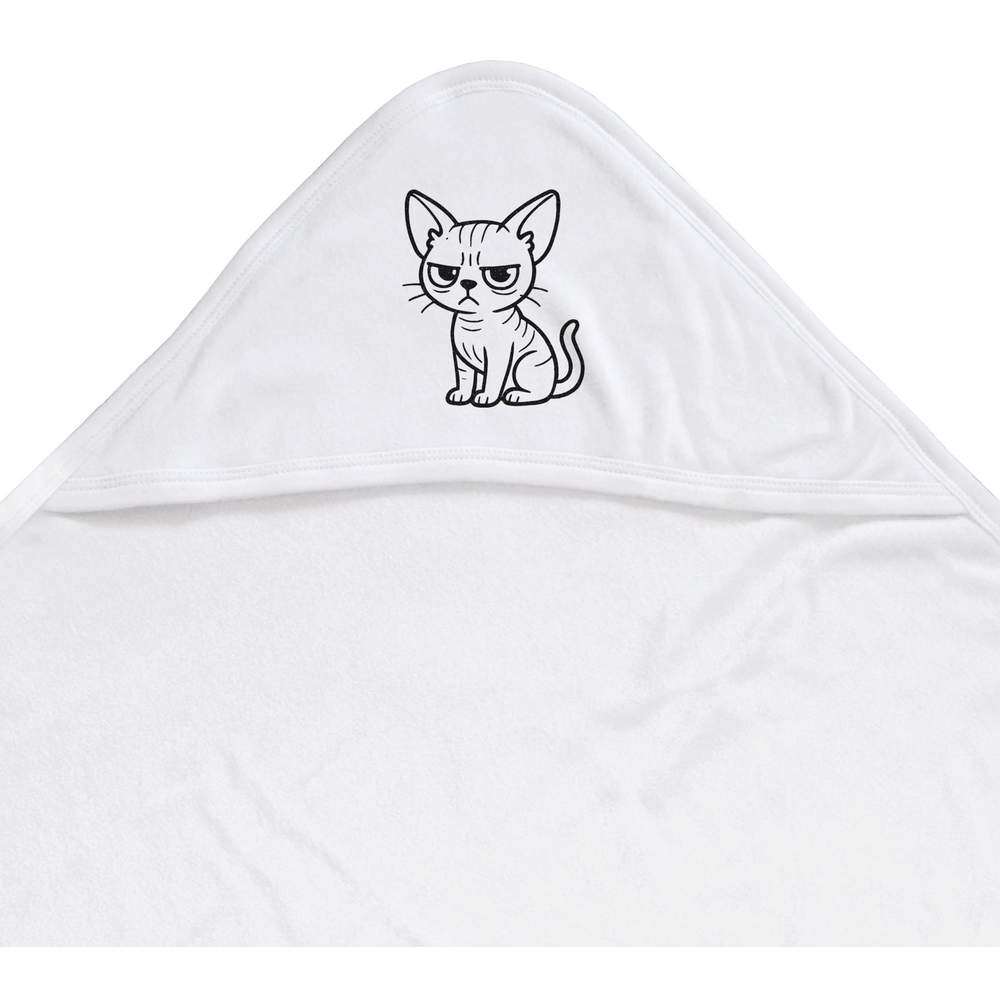 'Upset Feline Companion' Baby Hooded Towel (HT00037288)