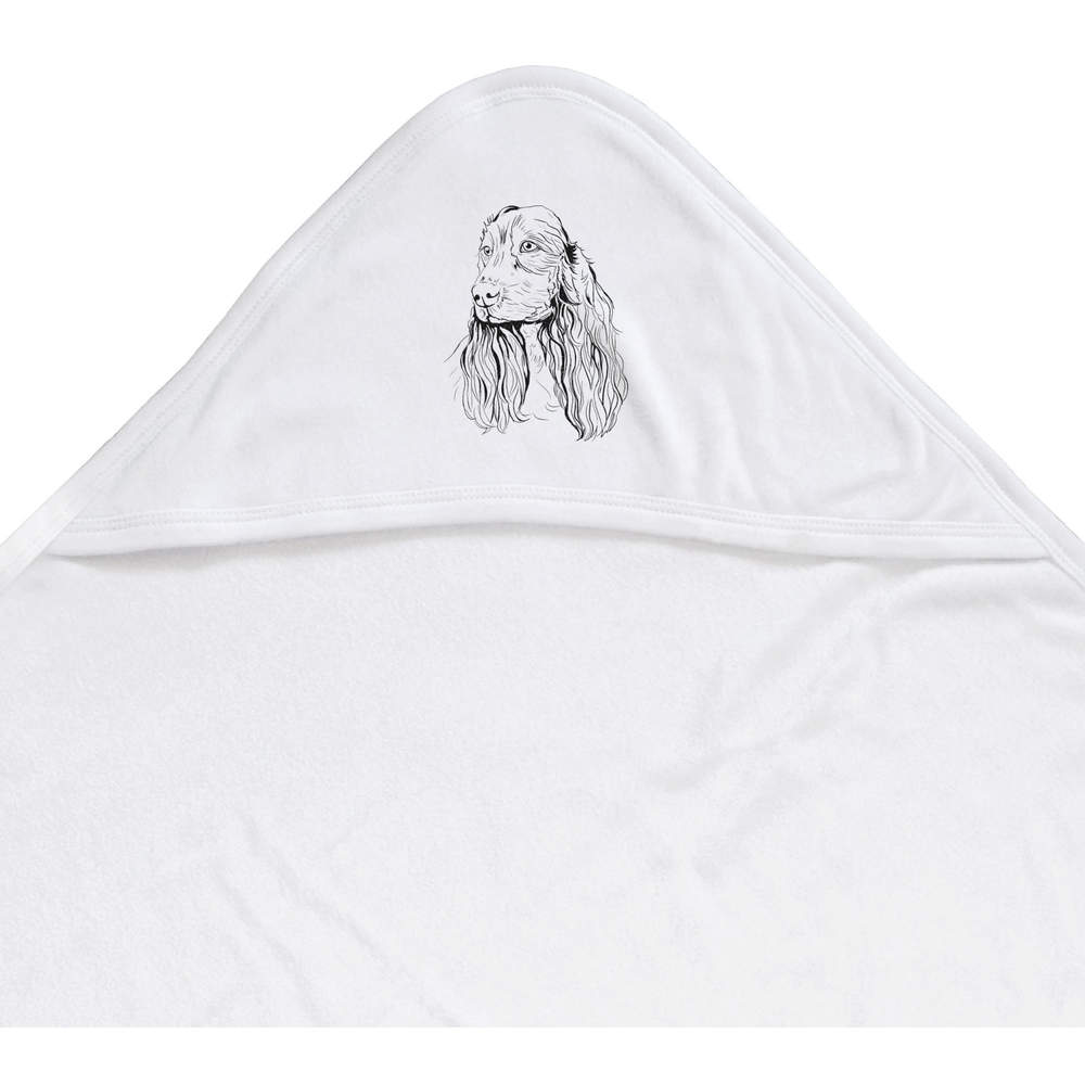 'Spaniel Dog Portrait' Baby Hooded Towel (HT00038729)