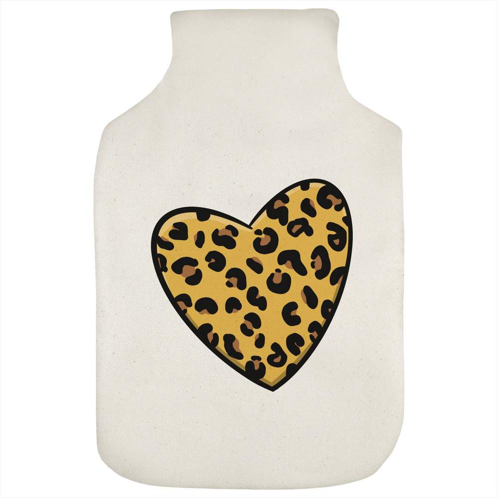'Leopard Print Heart' Hot Water Bottle Cover (HW00019800)