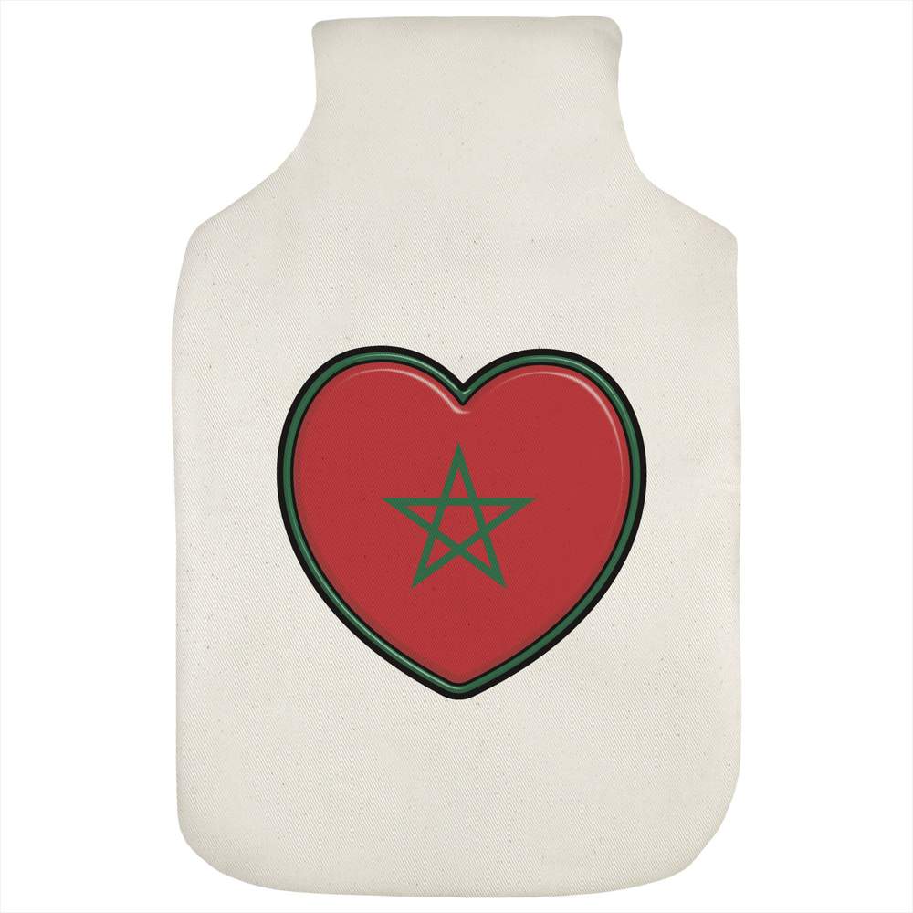 'Morocco Flag Heart' Hot Water Bottle Cover (HW00029789)