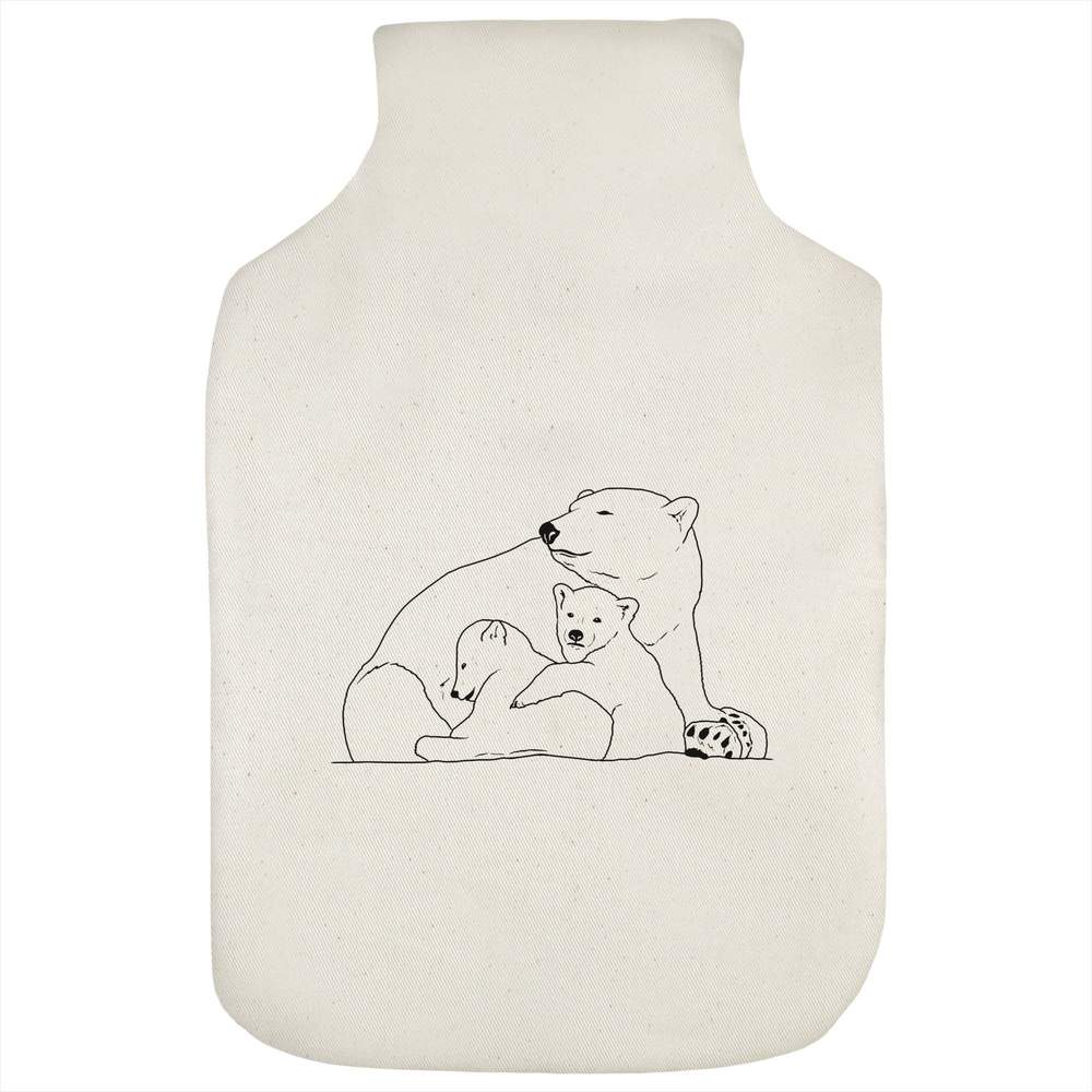 'Polar Bear Mother & Cubs' Hot Water Bottle Cover (HW00034958)