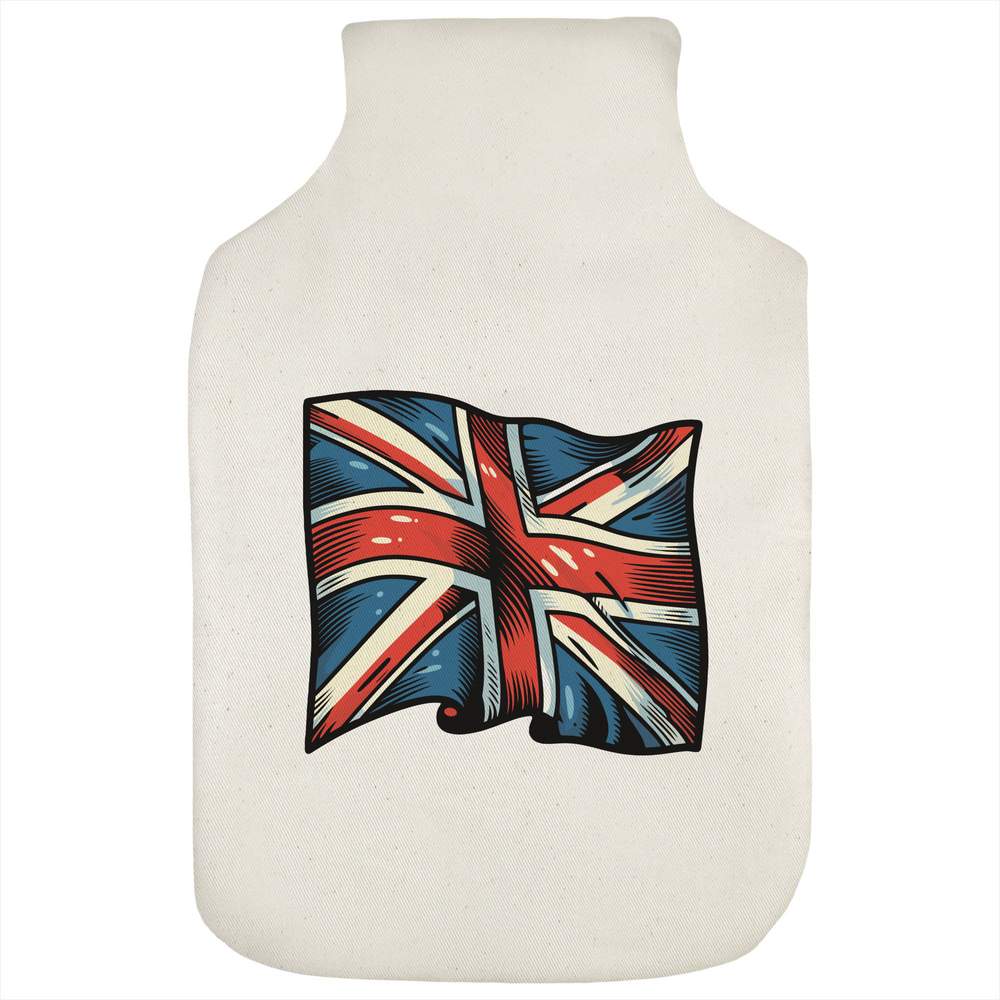 'Waving Union Jack Flag' Hot Water Bottle Cover (HW00036839)