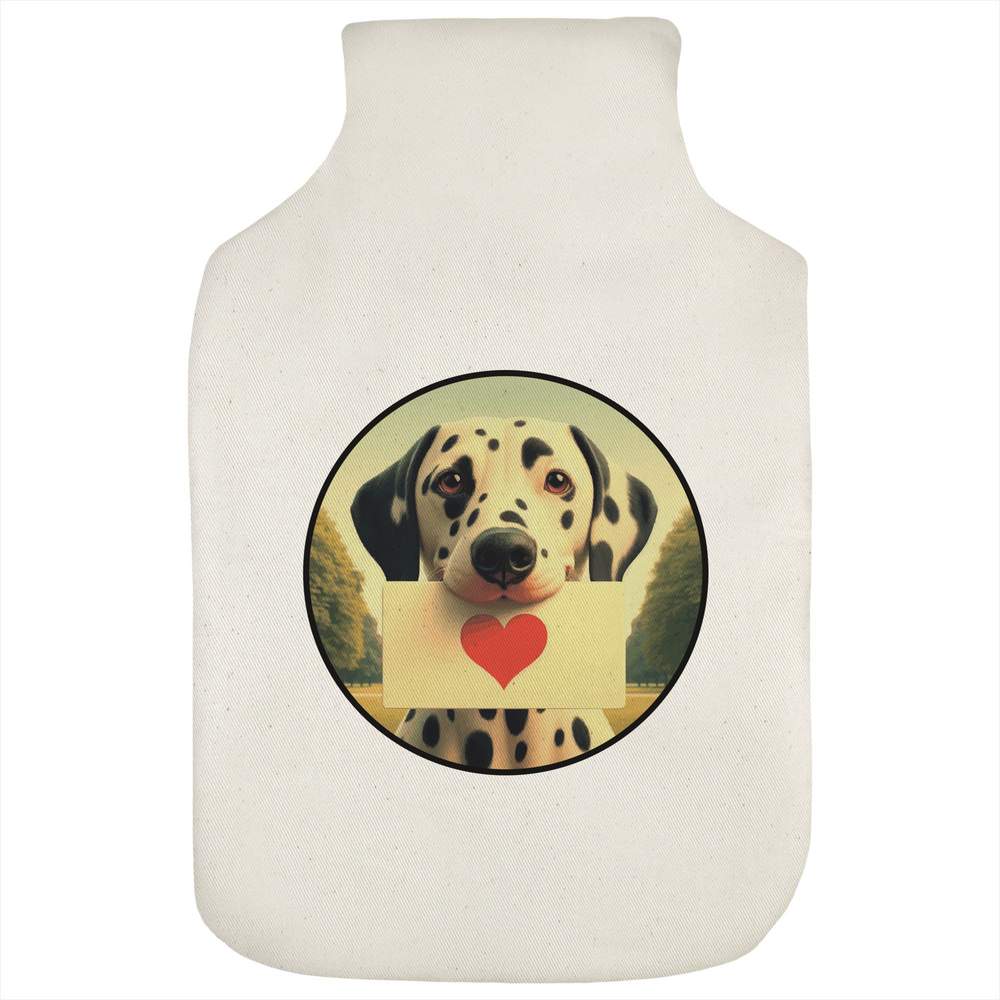 'Dalmation Love Note' Hot Water Bottle Cover (HW00040725)