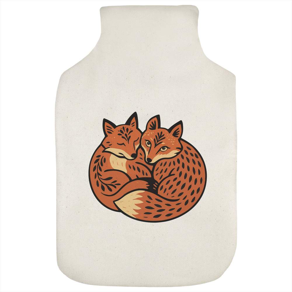 'Folk Style Foxes' Hot Water Bottle Cover (HW00044407)