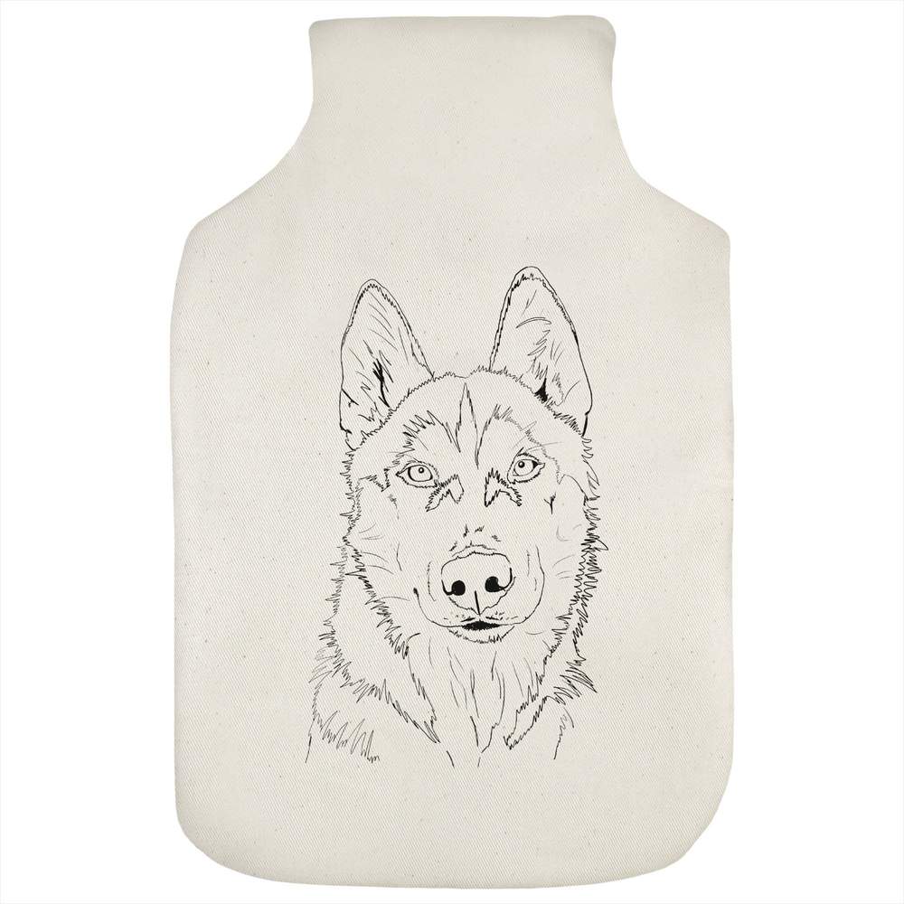 'Husky Dog Portrait' Hot Water Bottle Cover (HW00045278)