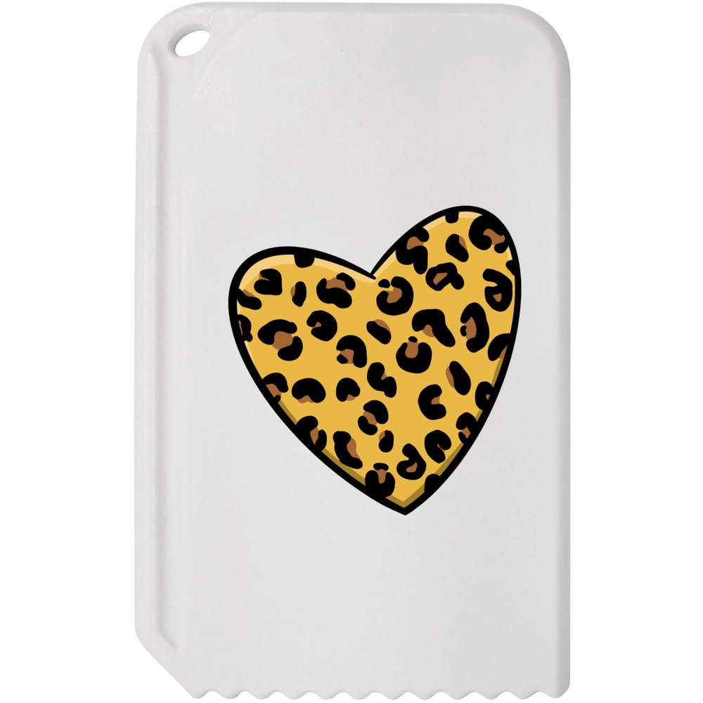 'Leopard Print Heart' Plastic Ice Scraper (IC00021549)