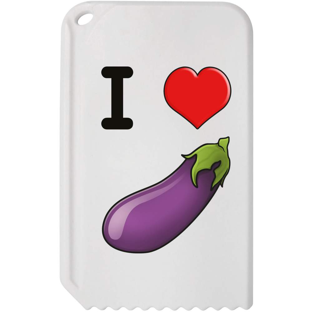 'I Love Aubergine' Plastic Ice Scraper (IC00027749)