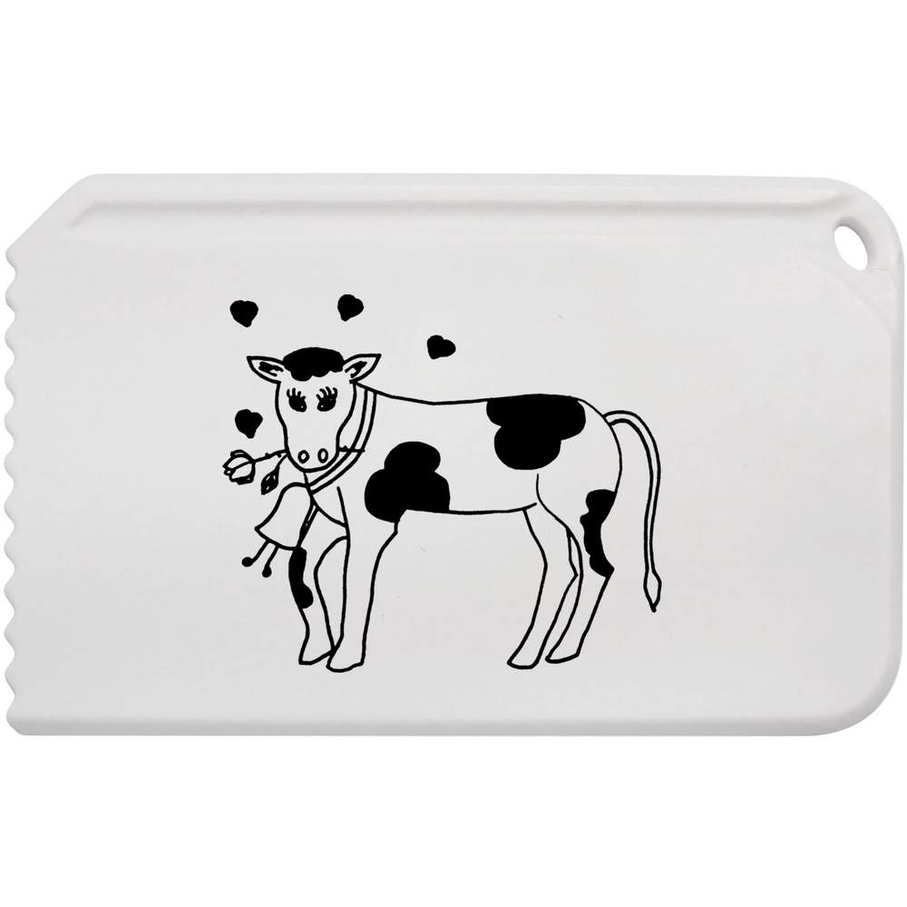 'Cow With Rose' Plastic Ice Scraper (IC00028567)