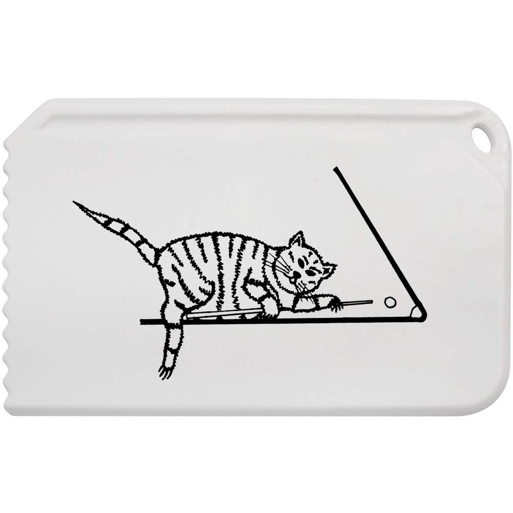 'Cat Playing Pool' Plastic Ice Scraper (IC00028568)
