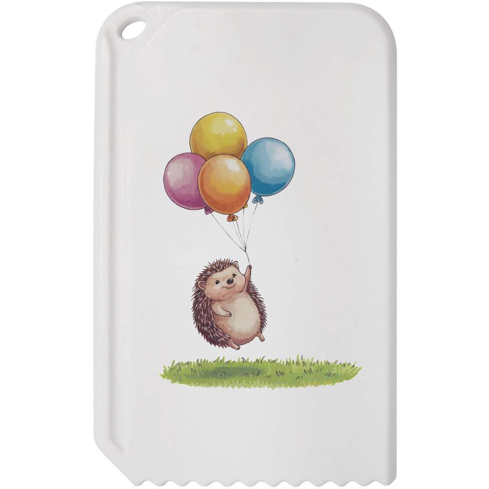 'Cute Hedgehog with Balloons' Plastic Ice Scraper (IC00040518)