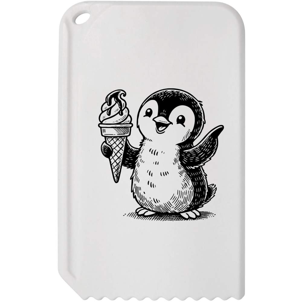 'Penguin With Ice Cream Cone' Plastic Ice Scraper (IC00041002)
