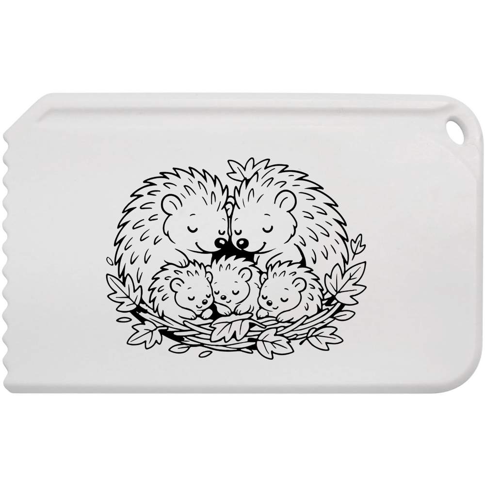 'Hedgehog Family Cuddle' Plastic Ice Scraper (IC00045925)