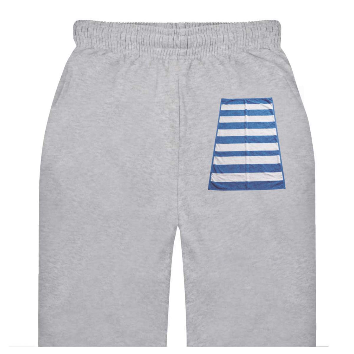 Large 'Striped Beach Towel' Grey Adult Joggers / Sweatpants / Bottoms (JO00267979)
