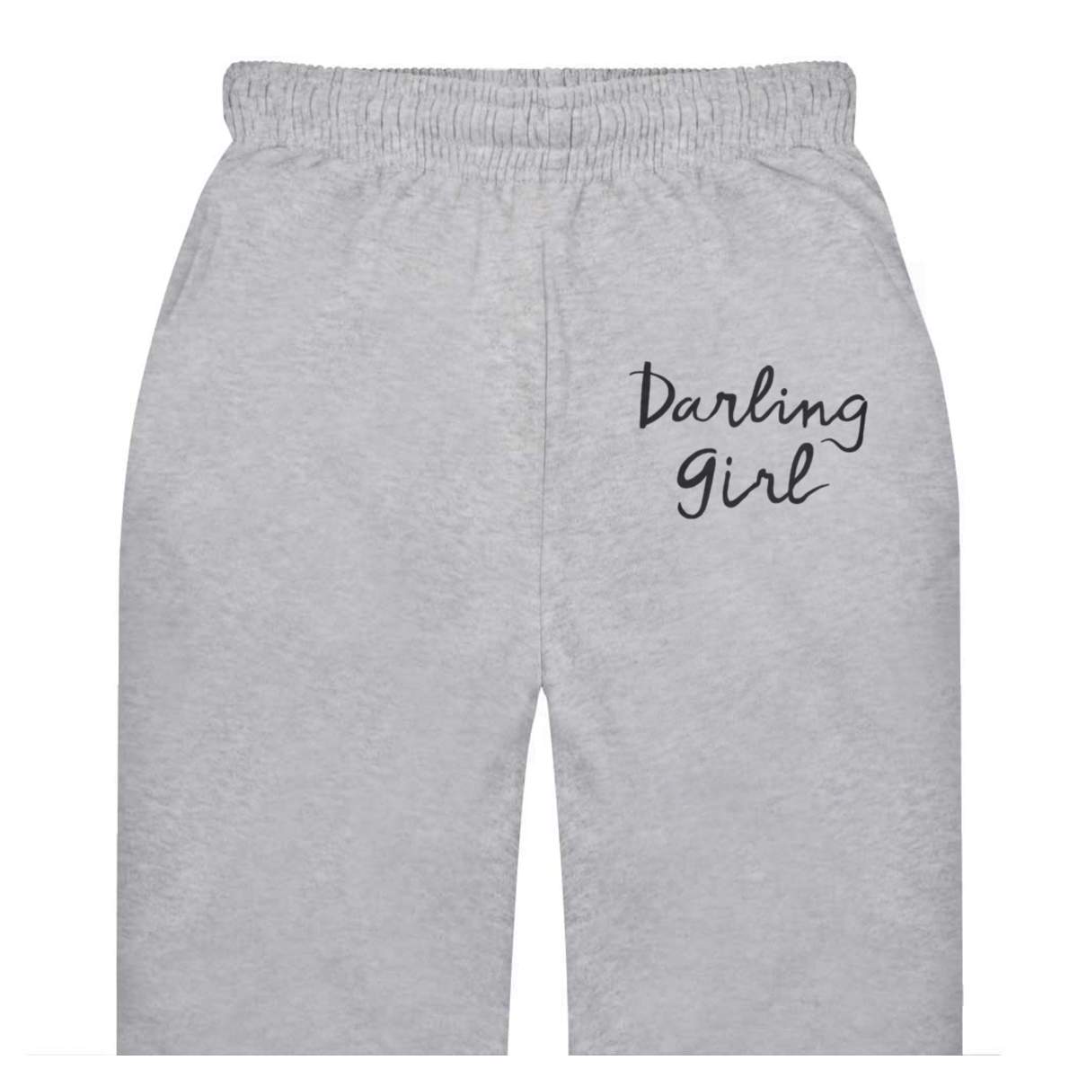 Extra Large 'Darling Girl' Grey Adult Joggers / Sweatpants / Bottoms (JO00067716)