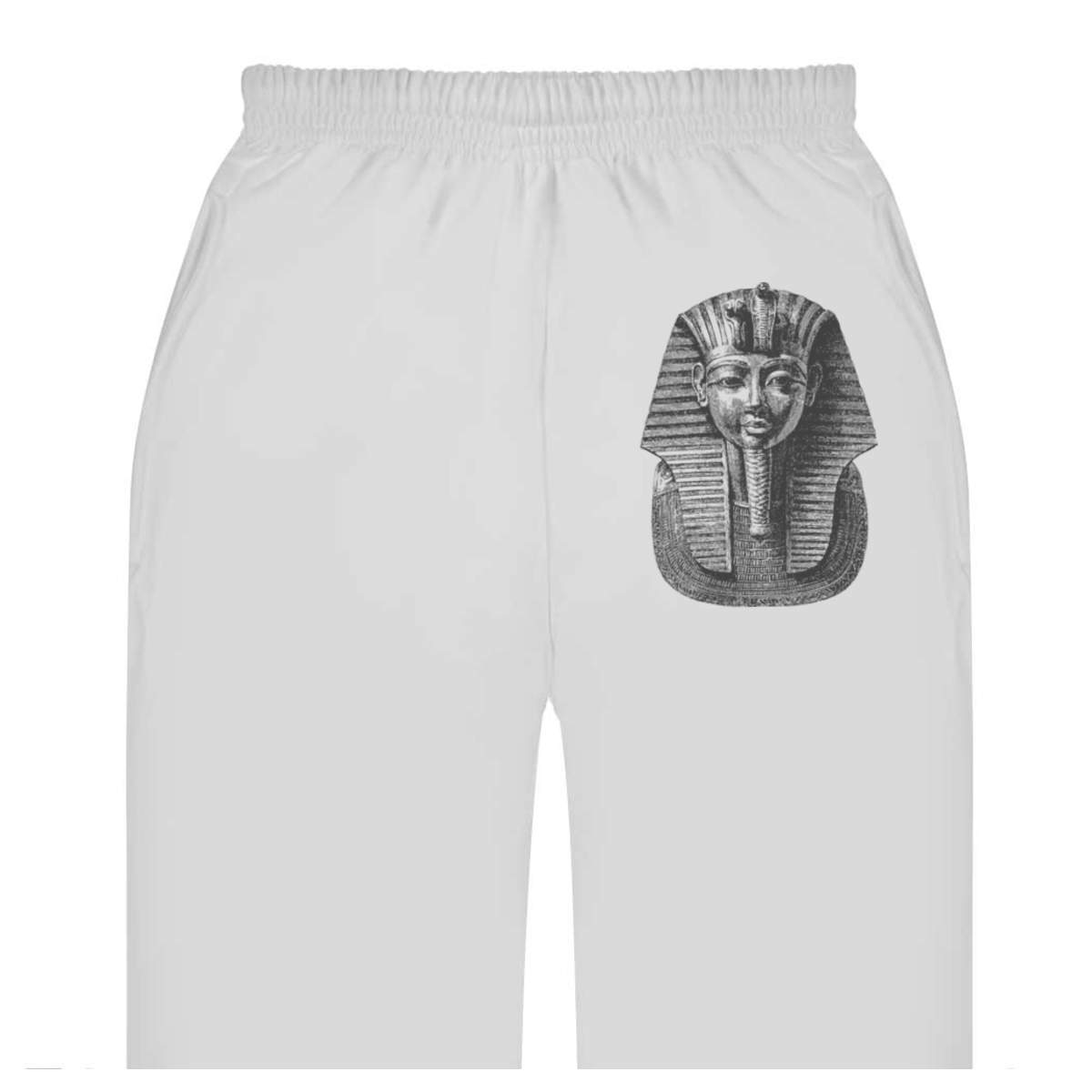 Large 'Egyptian Pharaoh Front View' White Adult Joggers / Sweatpants / Bottoms (JO00261607)