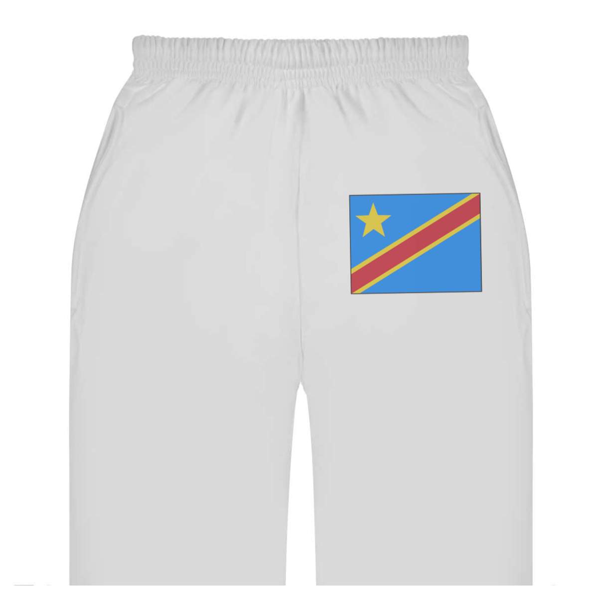 Medium 'Democratic Republic of the Congo' White Adult Joggers / Sweatpants / Bottoms (JO00030750)