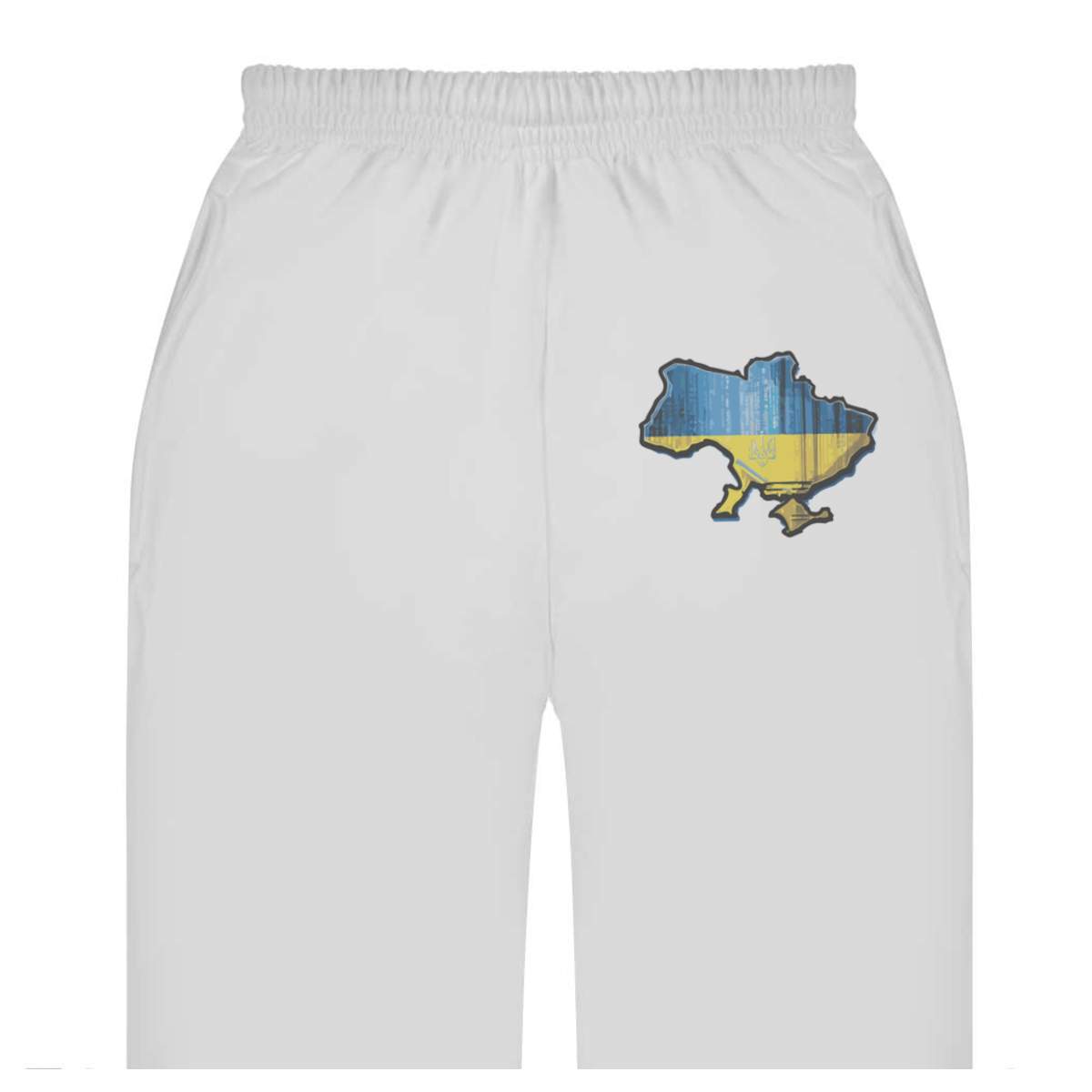 Medium 'Ukraine National Flag Map' White Adult Joggers / Sweatpants / Bottoms (JO00178150)