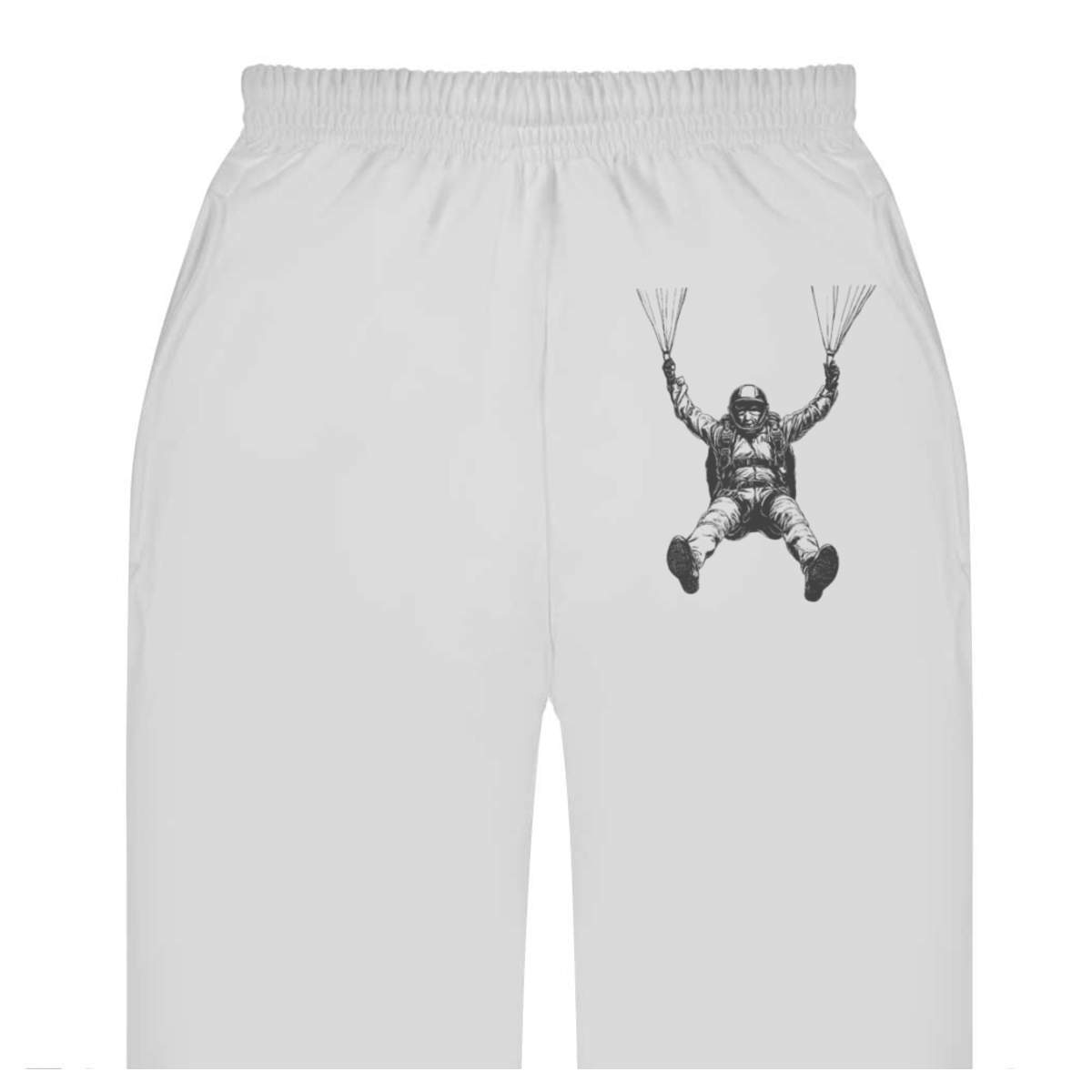 Medium 'Man Skydiving' White Adult Joggers / Sweatpants / Bottoms (JO00194630)