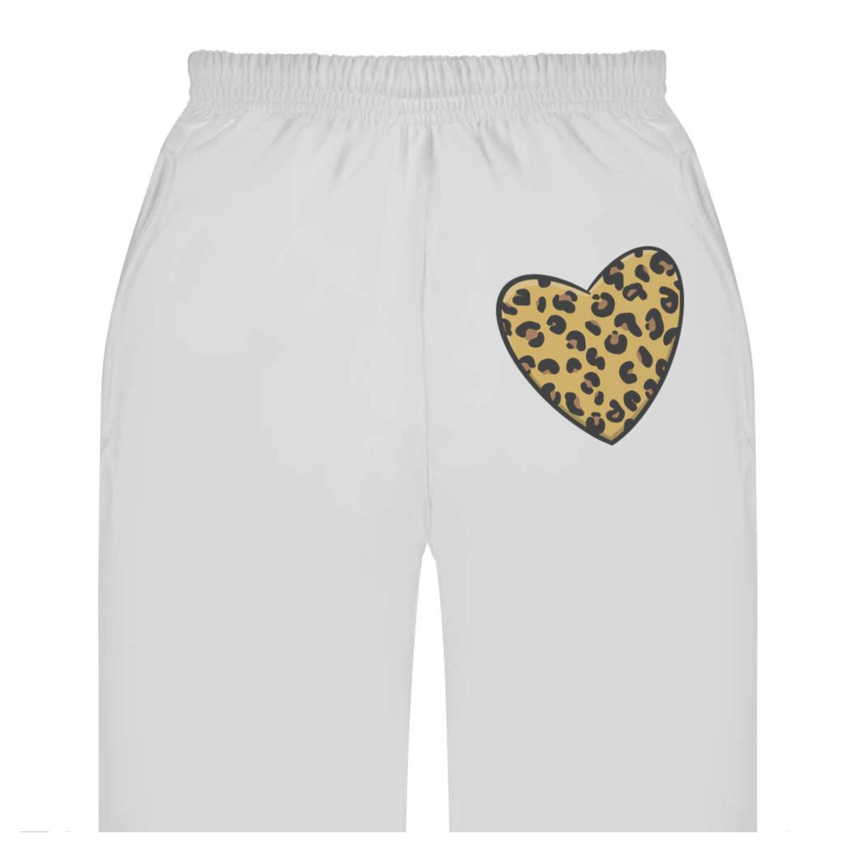 'Leopard Print Heart' Adult Sweatpants / Joggers (JO030406)