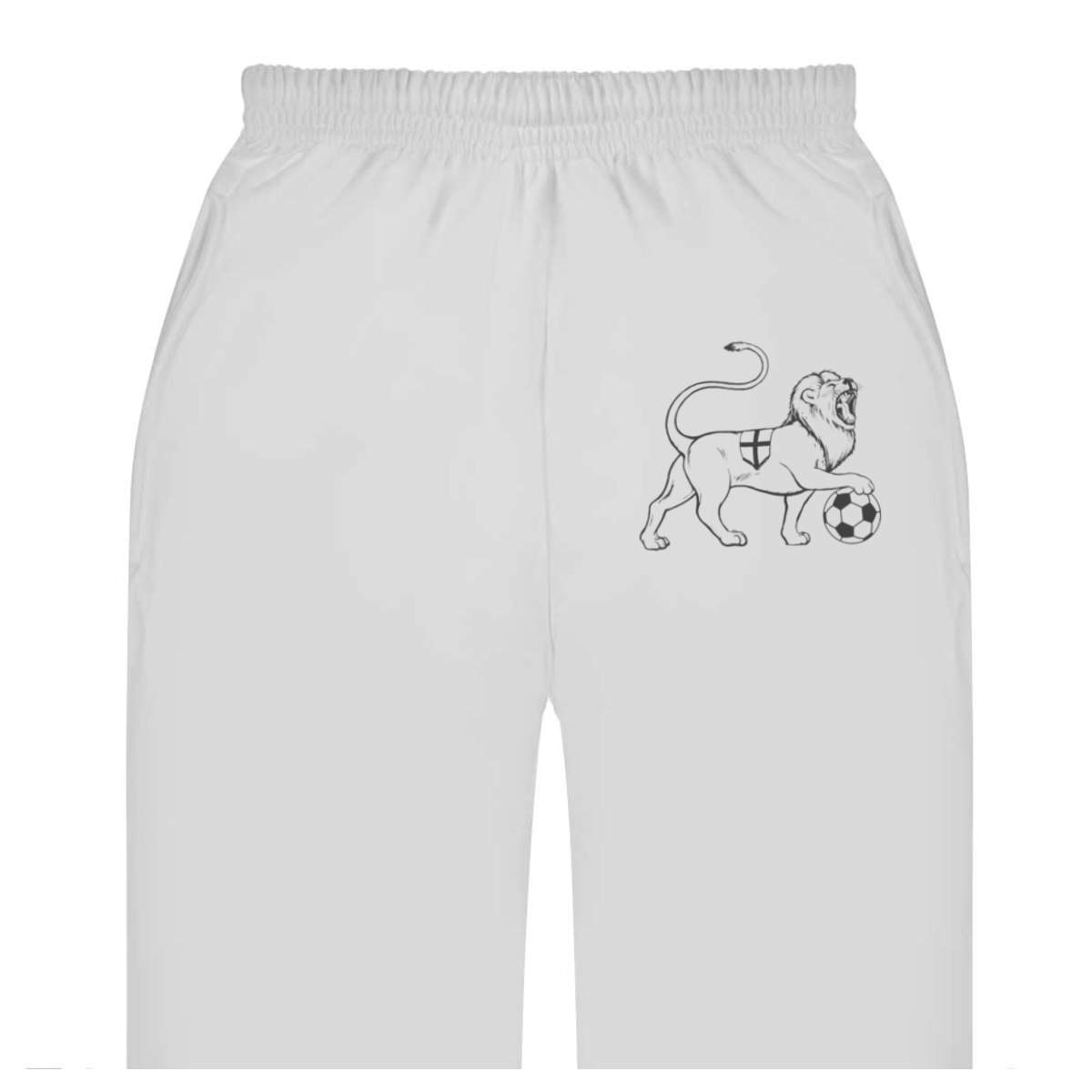 Small 'England Lion & Football' White Adult Joggers / Sweatpants / Bottoms (JO00171797)