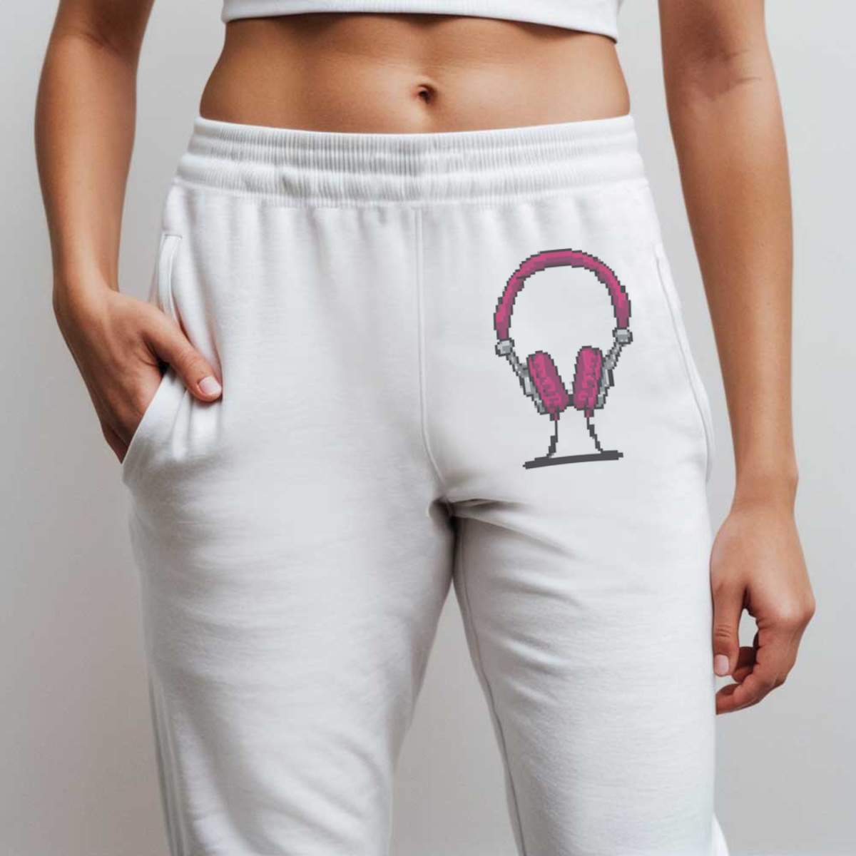 'Headphones Pixel Art' Adult Sweatpants / Joggers (JO045242)