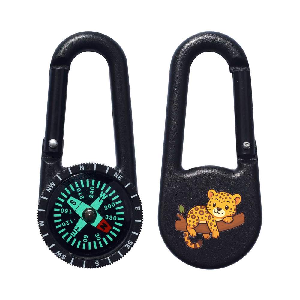 'Relaxing Leopard' Compass Keyring (KC00041781)