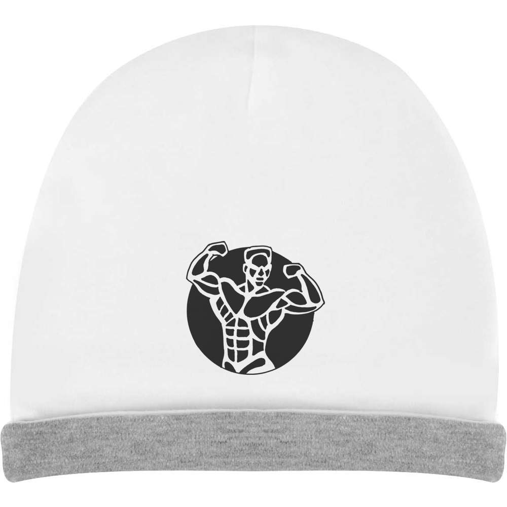 'Posing Bodybuilder Circle' Kids Slouch Hat (KH00021494)