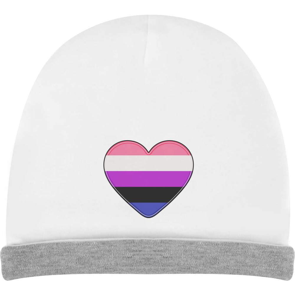'Gender Fluid Flag Heart' Kids Slouch Hat (KH00021942)