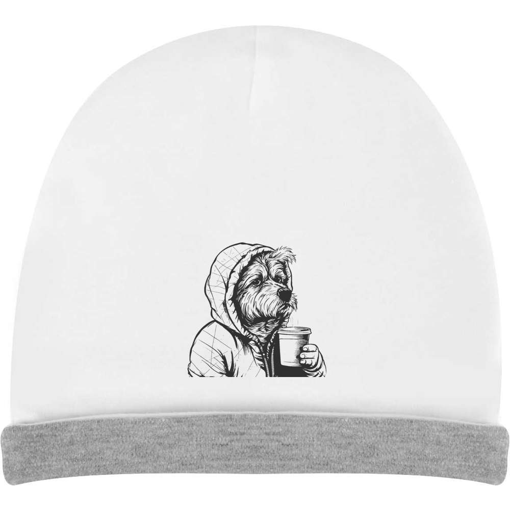 'Dog in hoodie with coffee' Kids Slouch Hat (KH00026180)