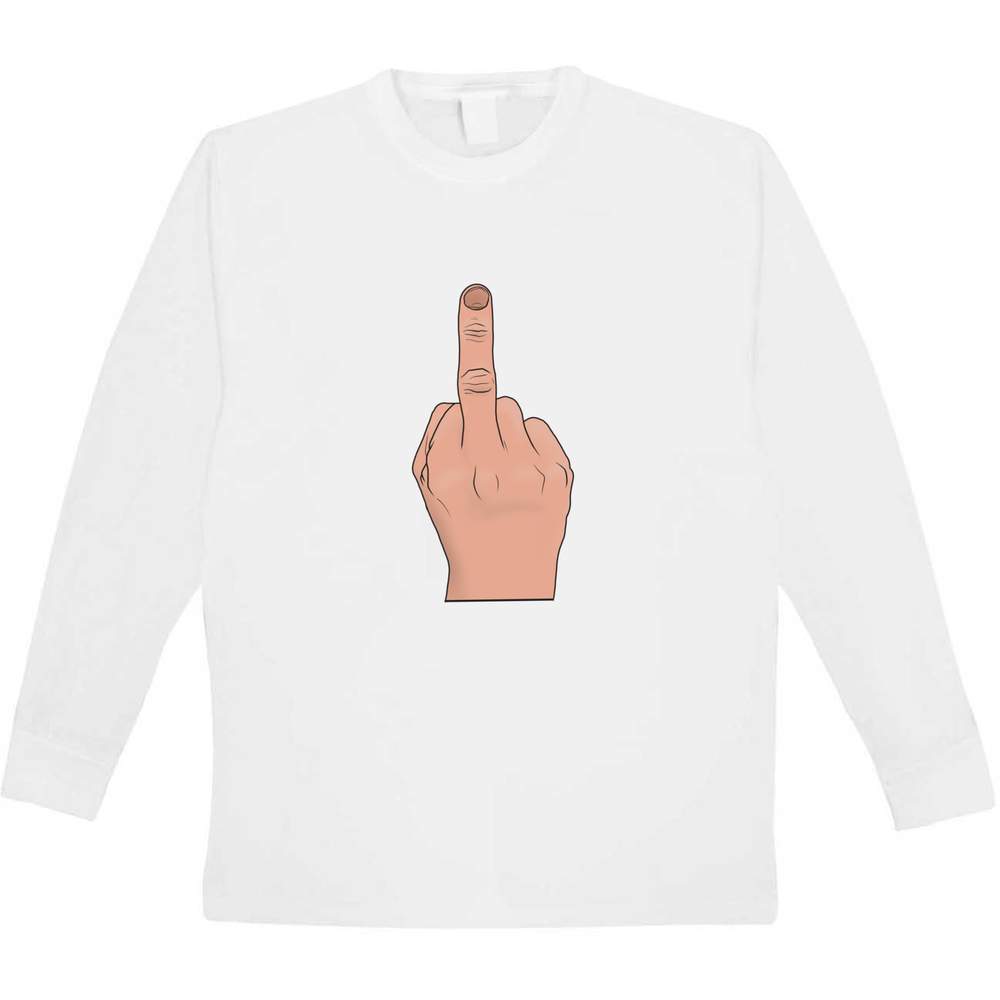 'Swearing Middle Finger' Children's / Kid's Long Sleeve Cotton T-Shirt (12-13 Years) (KL00079385)