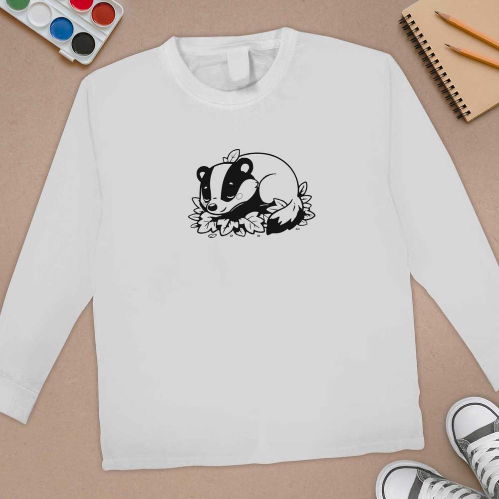 "Sleepy Badger" Kinder / Kinder Langarm Baumwolle T-Shirts (KL056699) - Bild 12 von 12