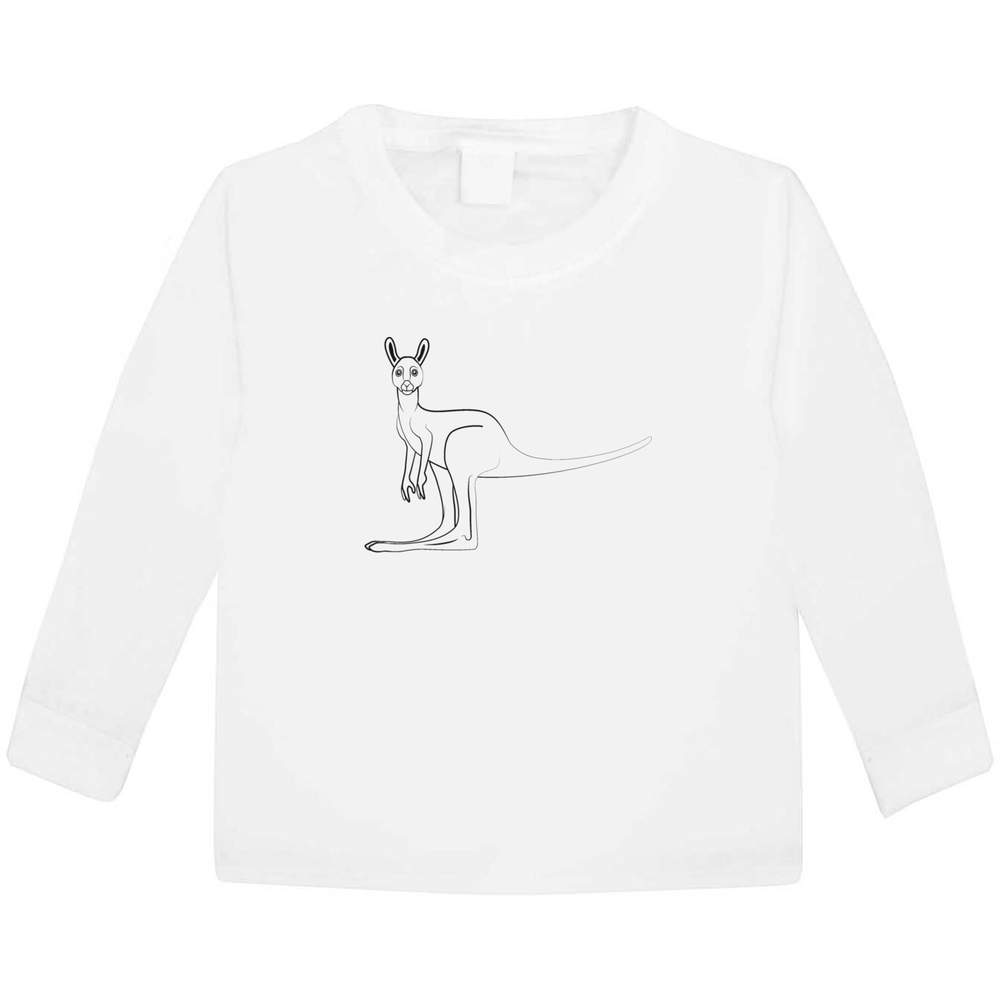 'Kangaroo' Children's / Kid's Long Sleeve Cotton T-Shirts (KL000896)