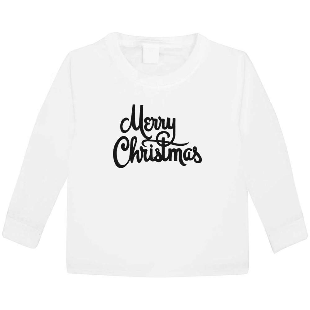 'Merry Christmas' Children's / Kid's Long Sleeve Cotton T-Shirts (KL001288)
