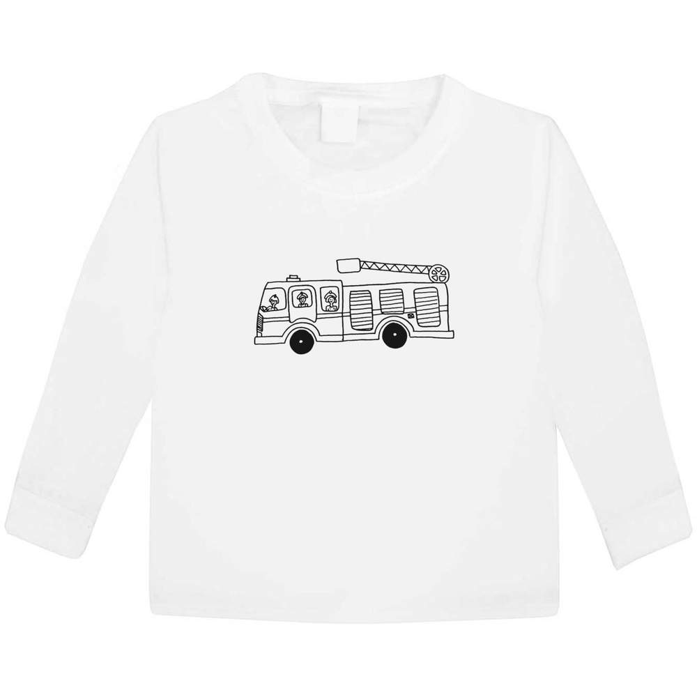'Fire Engine' Children's / Kid's Long Sleeve Cotton T-Shirts (KL004016)