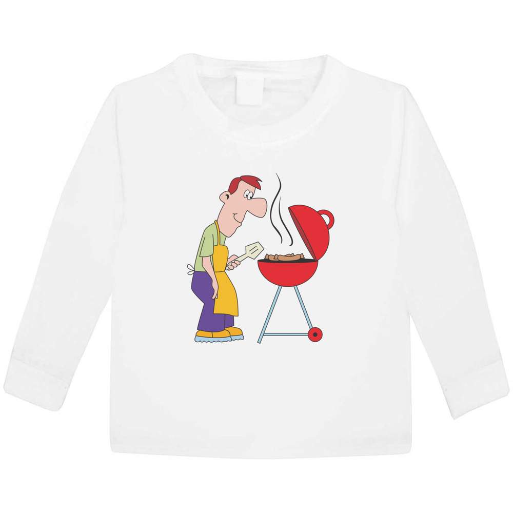 'BBQ Man' Children's / Kid's Long Sleeve Cotton T-Shirts (KL020362)