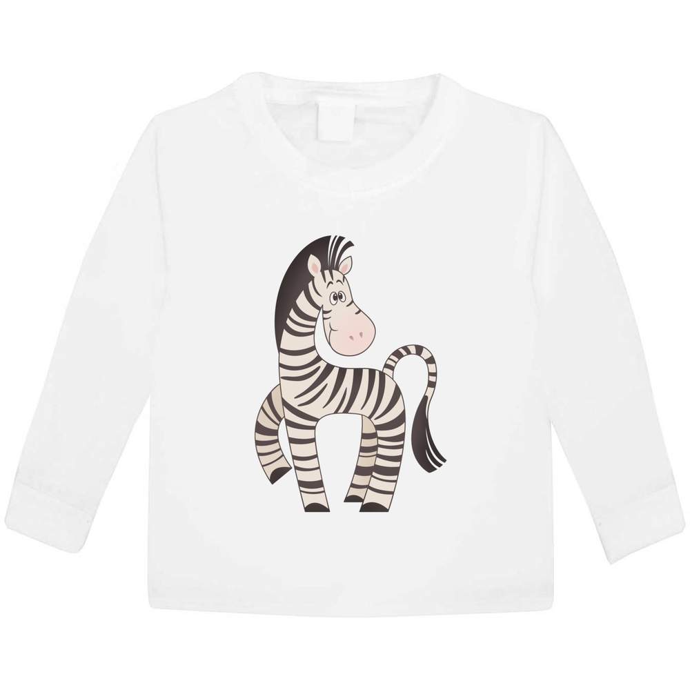 'Zebra' Children's / Kid's Long Sleeve Cotton T-Shirts (KL020554)