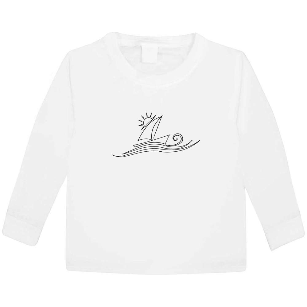 'Sailing Boat' Children's / Kid's Long Sleeve Cotton T-Shirts (KL020585)