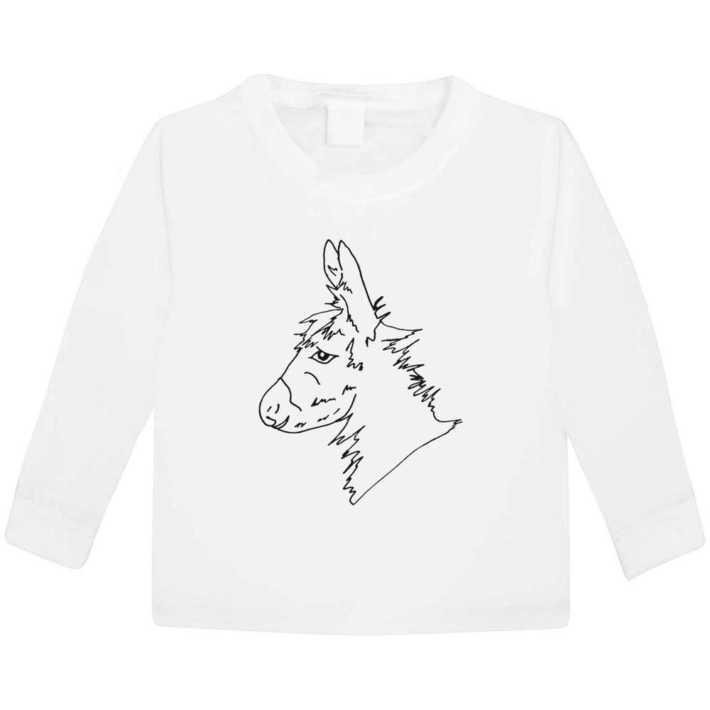 'Donkey Face' Children's / Kid's Long Sleeve Cotton T-Shirts (KL022239)