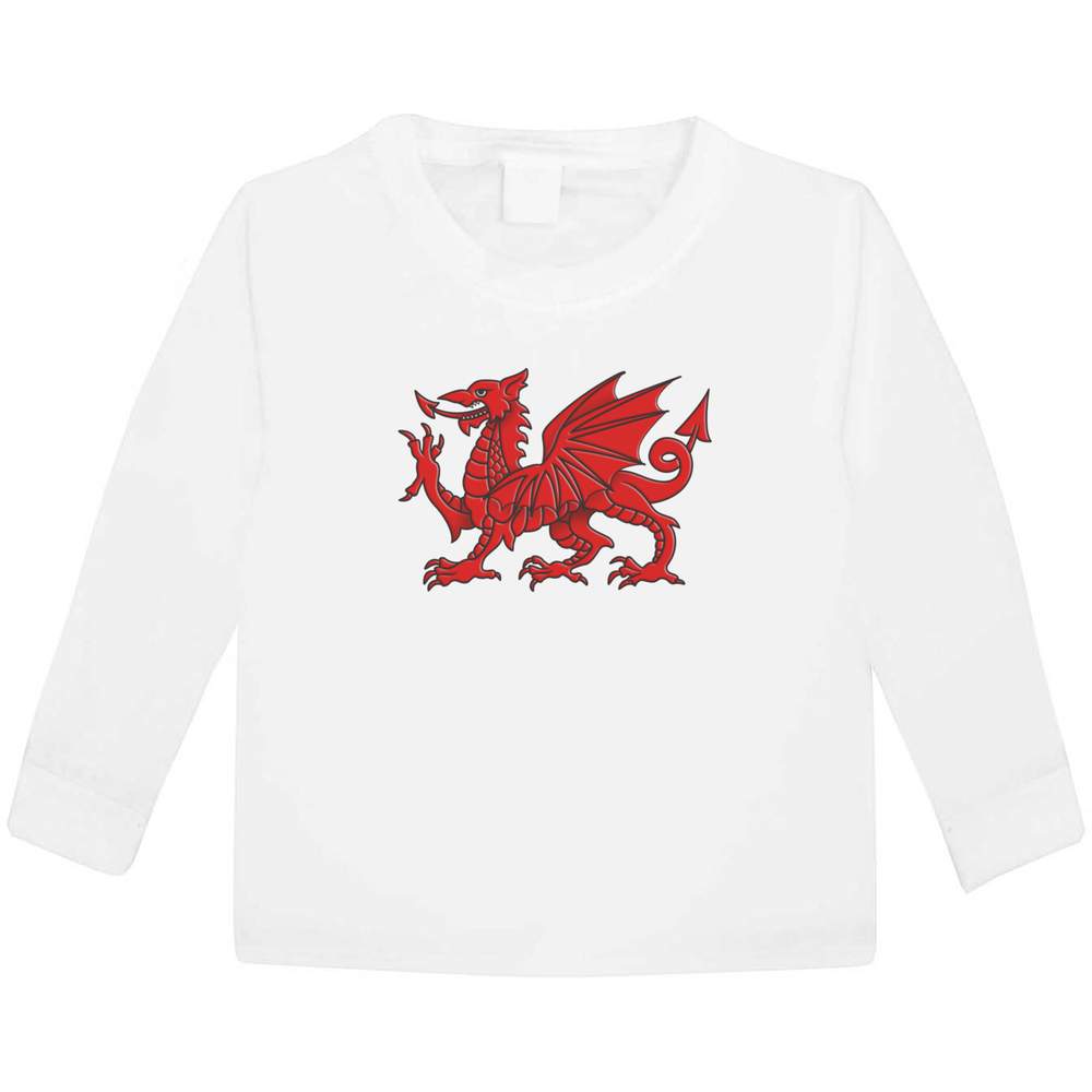 'Welsh Dragon' Children's / Kid's Long Sleeve Cotton T-Shirts (KL022843)
