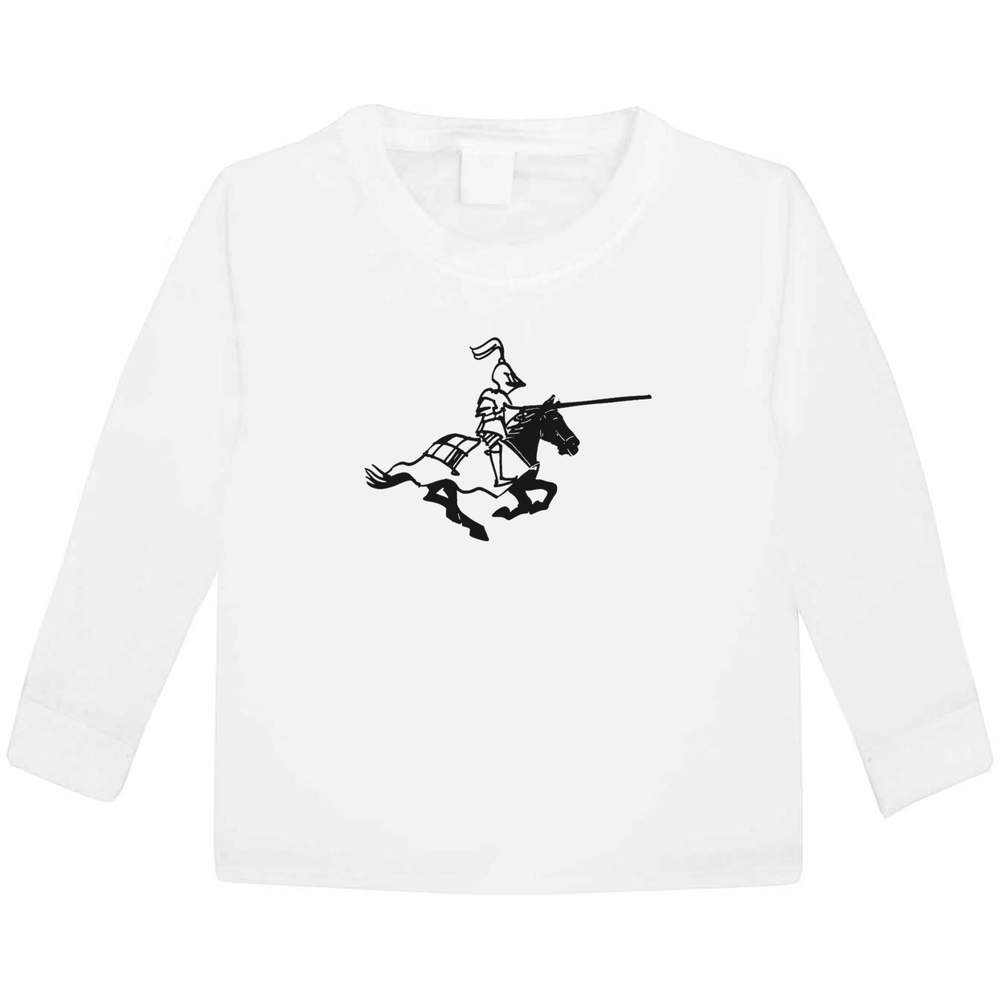 'Jousting Knight' Children's / Kid's Long Sleeve Cotton T-Shirt (3-4 Years) (KL00041181)
