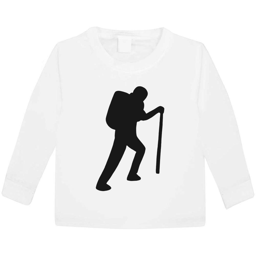 'Hiker Silhouette' Children's / Kid's Long Sleeve Cotton T-Shirts (KL024496)
